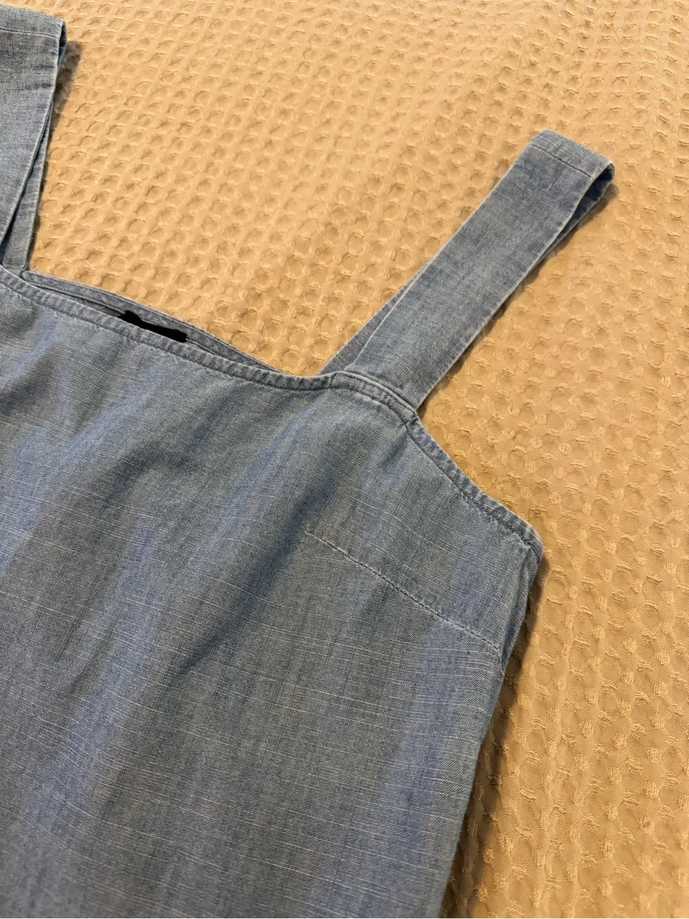 J. Crew Chambray Cotton Squareneck Tank Top  NEW Size Medium
